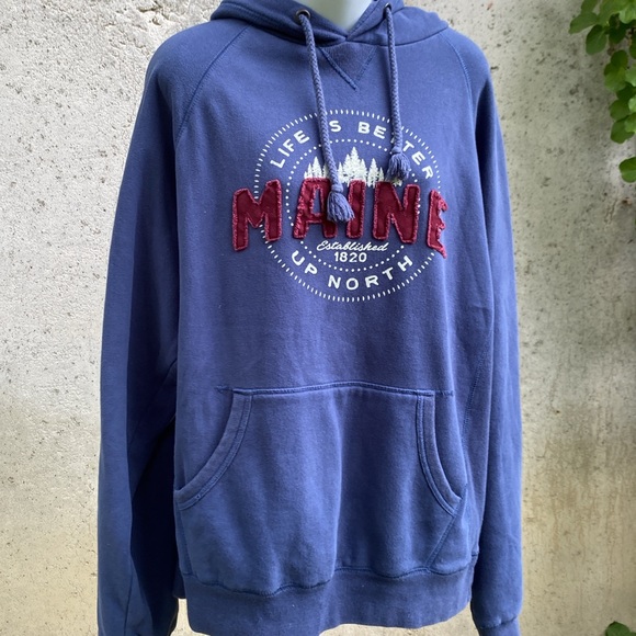 Blue 84 Blue Hoodie with Red and White Embroidery Maine - Picture 2 of 16